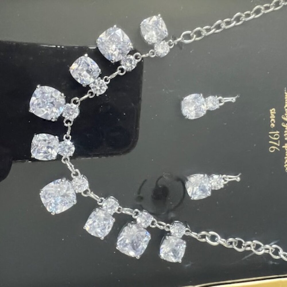 Cubic Zirconia Boxed Set Necklace and Earrings